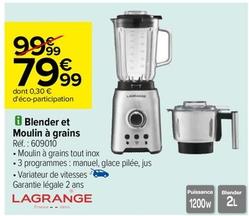 Lagrange - Blender Et Moulin À Grains 609010 offre à 79,99€ sur Carrefour City