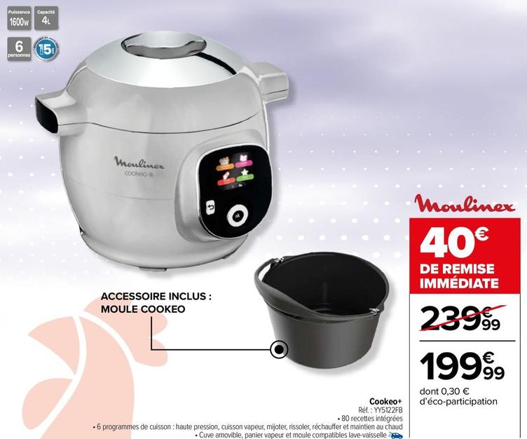 Moulinex - Cookeo offre à 199,99€ sur Carrefour City