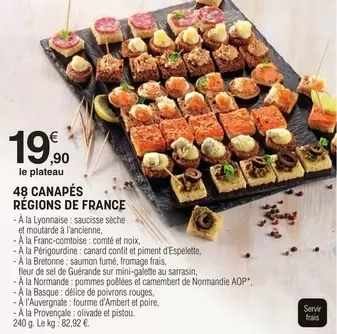 48 Canapés Regions De France offre à 19,9€ sur E.Leclerc