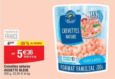 Assiette Bleue - Crevettes Natures  offre à 5,36€ sur Migros France
