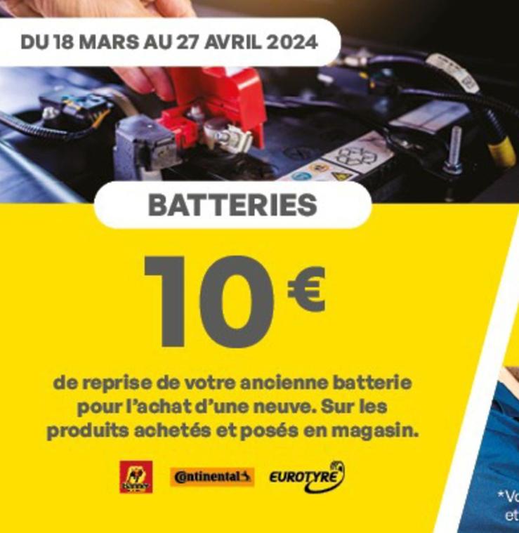 Batteur offre à 10€ sur Eurotyre