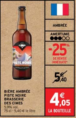 Brasserie Des Cimes - Bière Ambrée Piste Noire offre à 4,05€ sur Intermarché