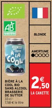 Brasserie De Sutter - Bière À La Cool Bio Sans Alcool offre à 2,5€ sur Intermarché