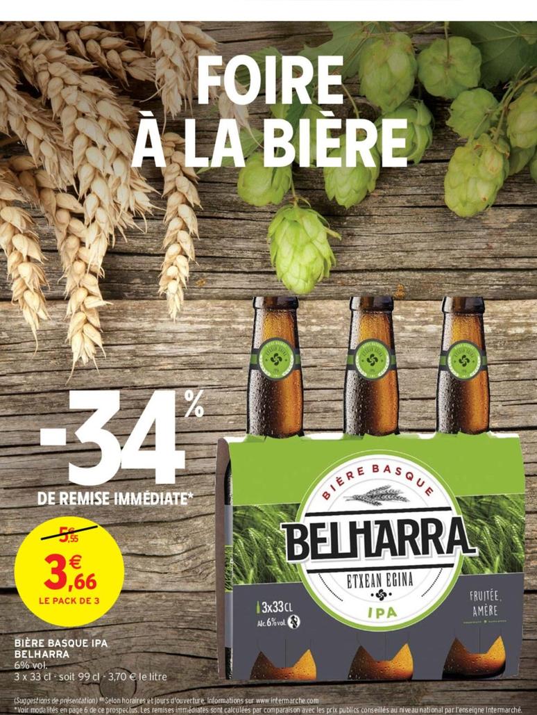 Belharra - Bière Basque Ipa offre à 3,66€ sur Intermarché