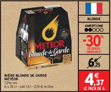 Météor - Bière Blonde De Garde  offre à 4,37€ sur Intermarché