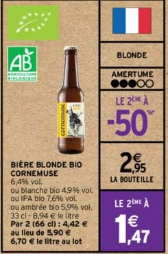Cornemuse - Biere Blonde Bio offre à 2,95€ sur Intermarché