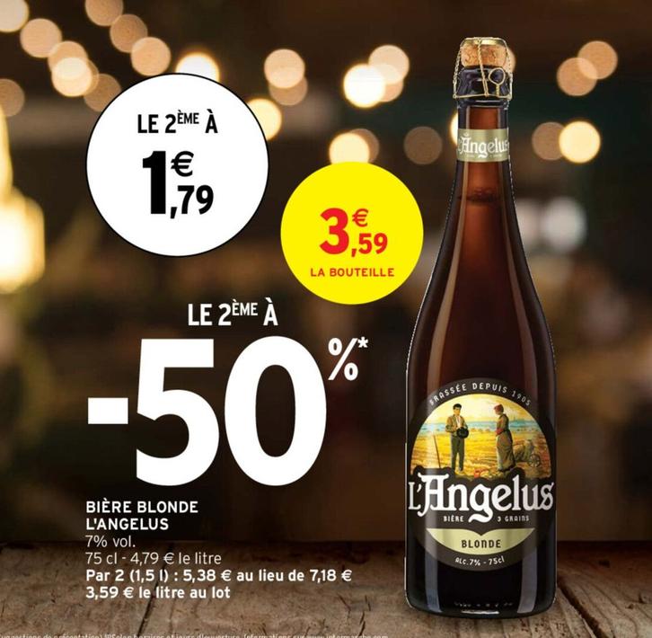 L'Angelus - Bière Blonde  offre à 3,59€ sur Intermarché