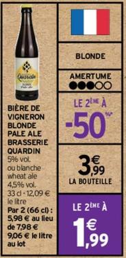 Brasserie Quardin - Bière De Vigneron Blonde Pale Ale offre à 3,99€ sur Intermarché