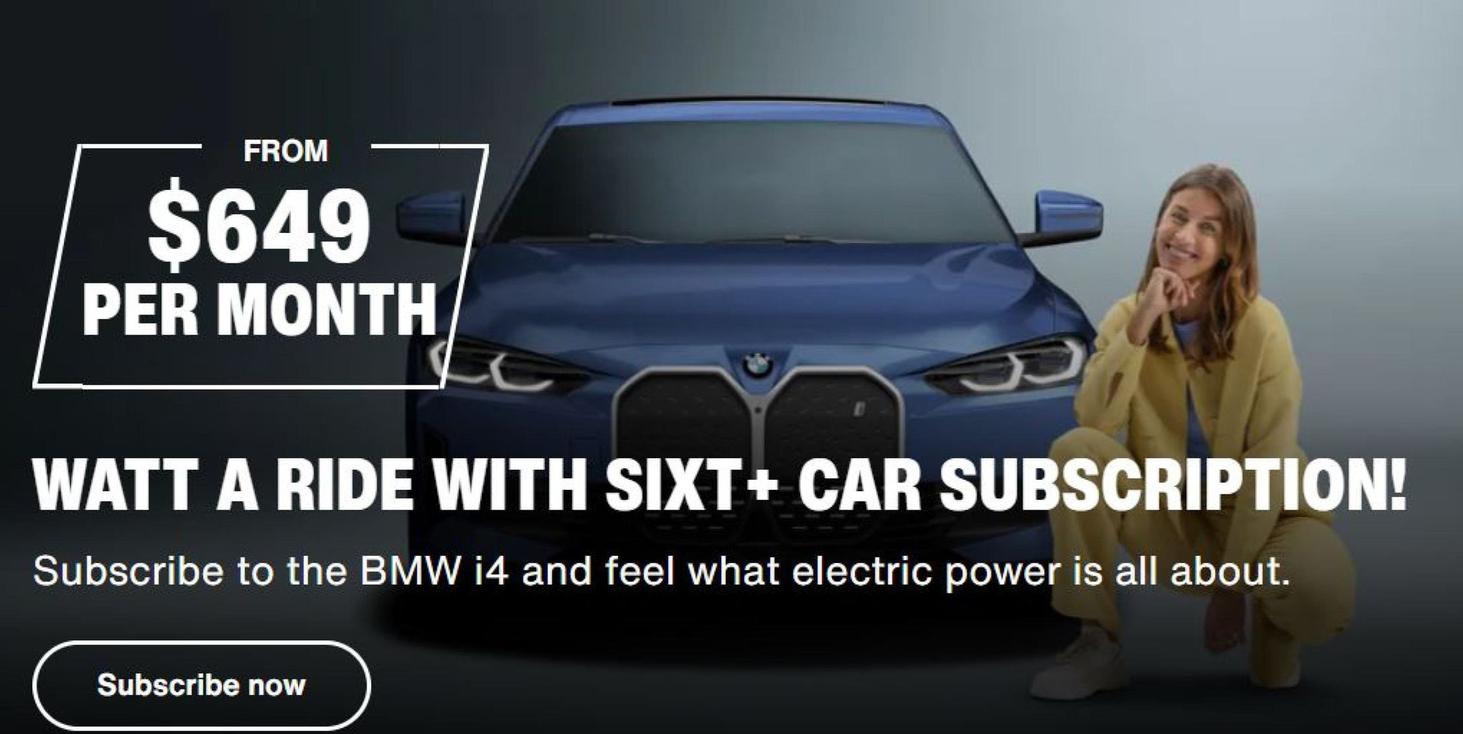 BMV - Watt A Ride With Sixt + Car Subscription! offre à 649€ sur Sixt