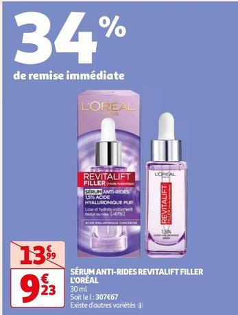 L'oréal - De Remise Immédiate offre à 9,23€ sur Auchan Supermarché