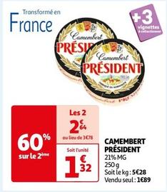 Président - Camembert offre à 1,89€ sur Auchan Supermarché