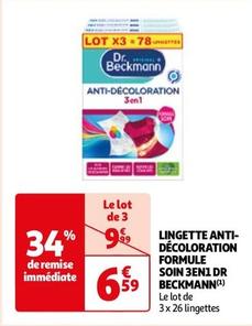 Dr. Beckmann - Lingette Anti- Décoloration Formule Soin 3en1 offre à 6,59€ sur Auchan Supermarché