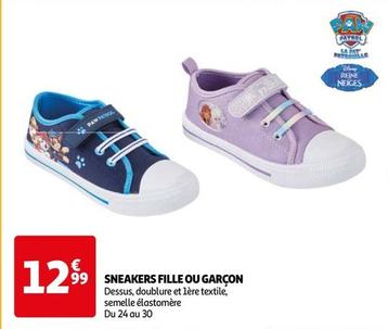 Paw Patrol/Disney Reine Neiges - Sneakers Fille Ou Garcon  offre à 12,99€ sur Auchan Hypermarché
