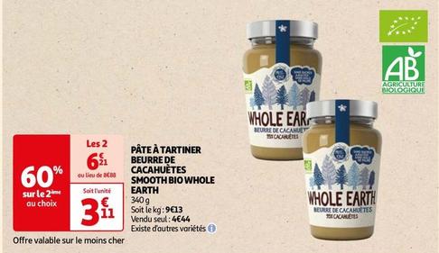 Whole Earth - Pâte À Tartiner Beurre De Cacahuètes Smooth Bio offre à 4,44€ sur Auchan Supermarché