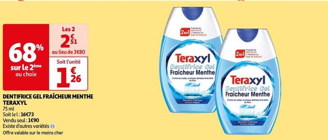 Teraxyl - Dentifrice Gel Fraîcheur Menthe offre à 1,26€ sur Auchan Supermarché