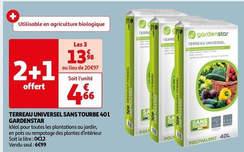 Gardenstar - Terreau Universel Sans Tourbe 40L  offre à 4,66€ sur Auchan Supermarché