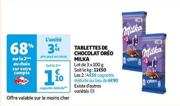 Milka - Tablettes De Chocolat Oréo offre à 3,45€ sur Auchan Supermarché