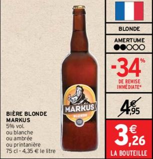 Markus - Bière Blonde  offre à 3,26€ sur Intermarché Contact