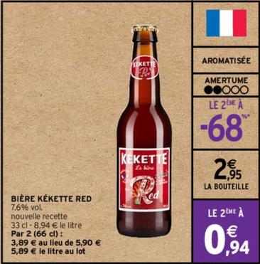 Brasseurs De Gayant - Bière Kékette Red offre à 2,95€ sur Intermarché Contact
