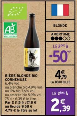 Cornemuse - Bière Blonde Bio offre à 4,79€ sur Intermarché Express