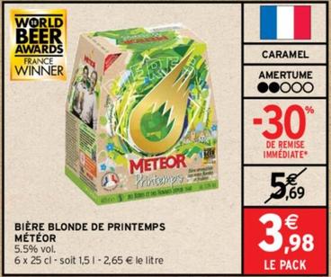 Météor - Bière Blonde De Printemps  offre à 3,98€ sur Intermarché Hyper