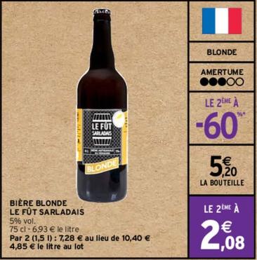 Le Fût Sarladais - Bière Blonde offre à 5,2€ sur Intermarché Hyper