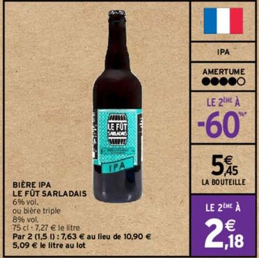 Le Fût Sarladais - Bière Ipa offre à 5,45€ sur Intermarché Hyper