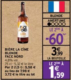 Brasserie Du Dauphine - Bière La Cime Blonde Face Nord offre à 3,99€ sur Intermarché Hyper