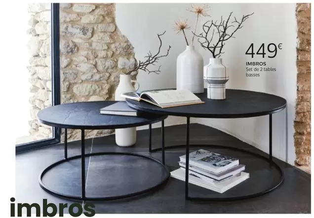 Imbros Set De 2 Tables Basses offre à 449€ sur Alinéa