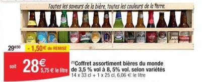 Coffret Assortiment Bières Du Monde offre à 28€ sur Cora