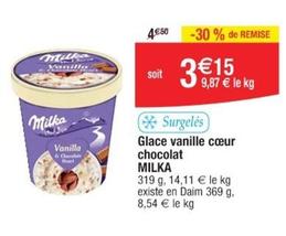 Milka - Glace Vanille Cœur Chocolat offre à 3,15€ sur Cora