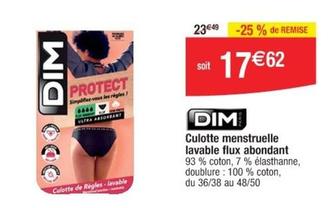 Dim - Culotte Menstruelle Lavable Flux Abondant offre à 17,62€ sur Cora