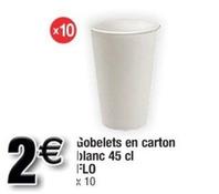 Flo - Gobelets En Carton Blanc 45 Cl offre à 2€ sur Cora