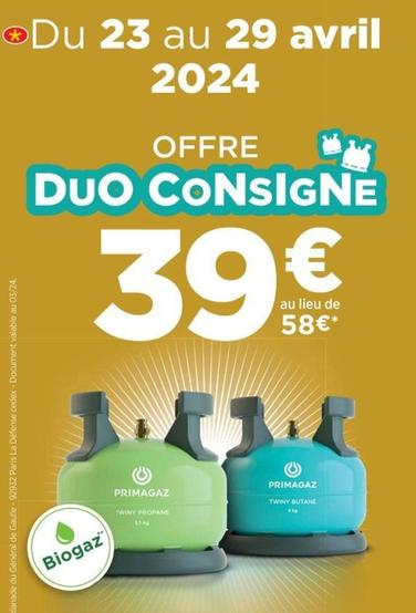 Duo Consigne offre à 39€ sur Cora