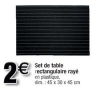 Set De Table Rectangulaire Rayé offre à 2€ sur Cora