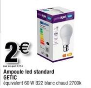Getic - Ampoule Led Standard  offre à 2€ sur Cora