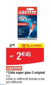 Loctite - Colle Super Glue 3 Original offre à 2,45€ sur Cora