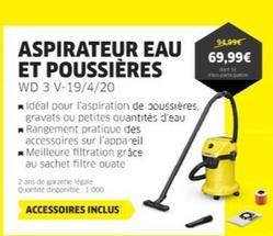 Wd - Aspirateur Eau Et Poussières offre à 69,99€ sur Cora