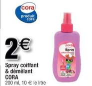 Cora - Spray Coiffant & Démêlant offre à 2€ sur Cora