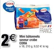 Cora - Mini Bâtonnets Saveur Crabe offre à 2€ sur Cora