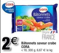 Cora - Bâtonnets Saveur Crabe offre à 2€ sur Cora