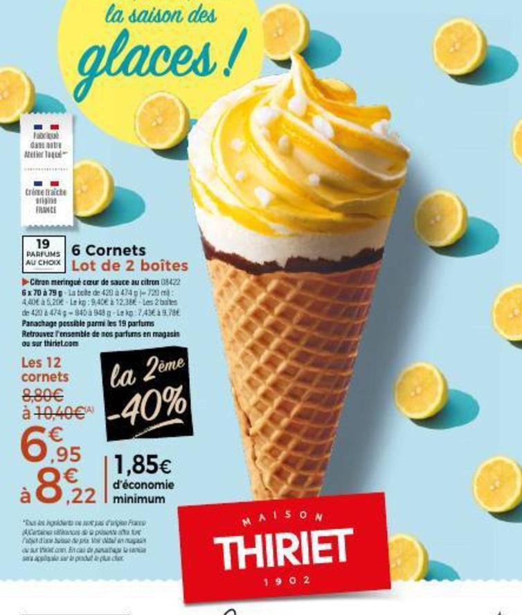 Maison Thiriet - 6 Cornets offre à 6,95€ sur Maison Thiriet