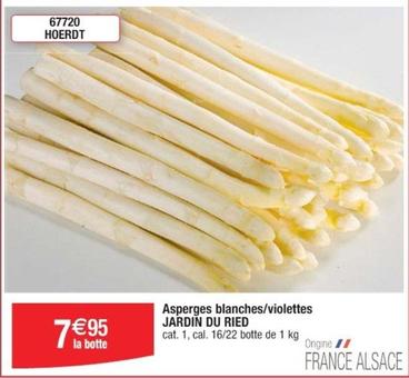 Jardin Du Ried - Asperges Blanches/Violettes  offre à 7,95€ sur Cora