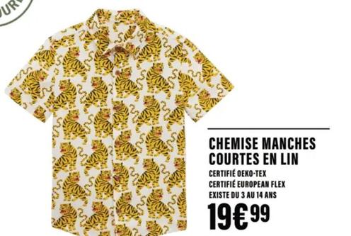 Chemise Manches Courtes En Lin offre à 19,99€ sur Monop'