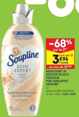 Soupline - Adoucissant 3D Douceur Delicate Fraicheur Pure Soin Expert  offre à 5,99€ sur Leader Price