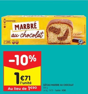 Leader Price - Gateau Marbre Au Chocolat  offre à 1,71€ sur Leader Price
