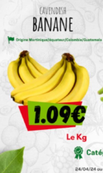 Bananes offre à 0,99€ sur marché frais Géant