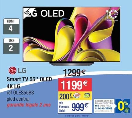 Lg - Smart Tv 55" Oled 4k offre à 1199€ sur Cora