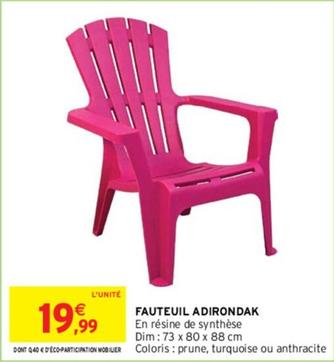 Fauteuil Adirondak offre à 19,99€ sur Intermarché