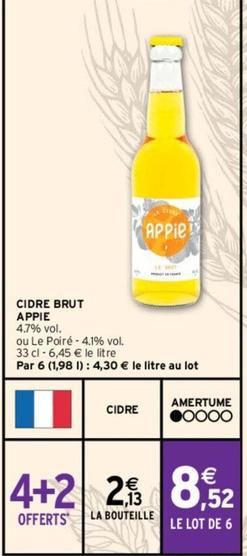 Appie - Cidre Brut  offre à 2,13€ sur Intermarché